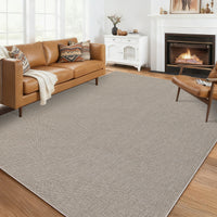 Garvee Woven Textured Area Rug 5x7 Washable Non-Slip Low Pile Carpet Taupe for Living Room Bedroom Nursery
