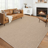Garvee Large Washable Rug 9x12 Sand Beige Modern Solid Rugs for Living Room Bedroom Office, Non Slip, Ultra-Thin, Foldable - Sand Beige