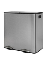 Garvee 2 x 10.6 Gallon Stainless Steel Double Trash Can Step-on Metal Garbage Cans with Lid for Kitchen, Grey - Grey