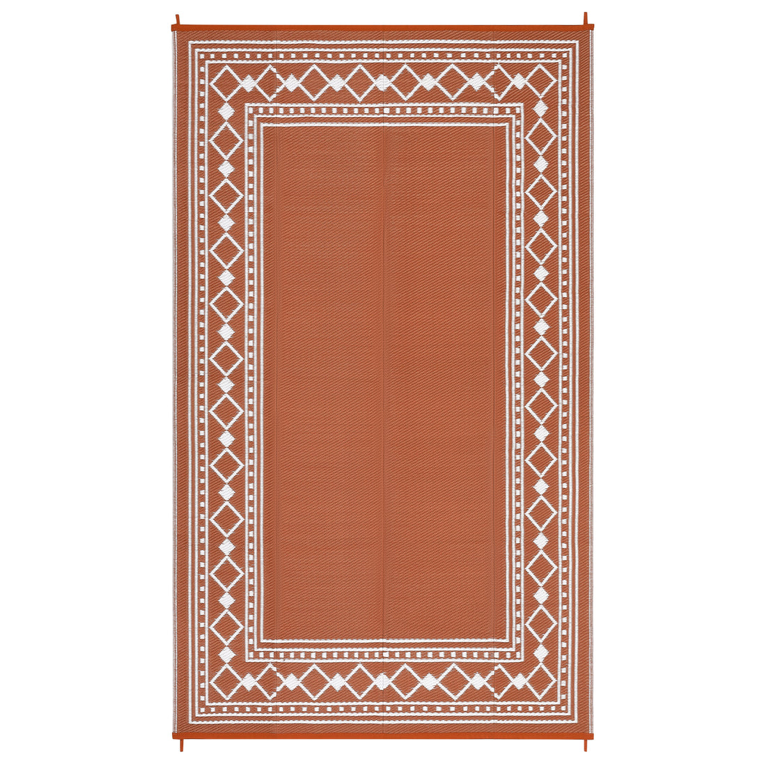 Garvee Outdoor Rug 9x18 ft Waterproof Reversible Patio Mat Plastic Straw Rug for RV Camping Deck Balcony Terracotta/White