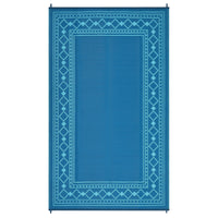 Garvee Outdoor Rug 9x18 ft Waterproof Reversible Plastic Straw Rug for Patio, RV, Camping, Deck, Balcony - Green/Blue