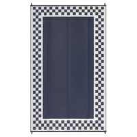 Garvee Outdoor Waterproof Rug 9x18 Large Modern Neutral Outdoor Patio Rugs, Reversible Fade-Proof & Weather Resistant Large Area Rug Mats for Rv Deck Porch Picnic Beach Balcony, Dark Blue