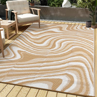 Garvee 10x14 Outdoor Rug Waterproof Reversible Polypropylene UV Resistant Lightweight Camping Picnic Deck Balcony