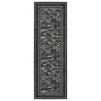 Garvee Black Botanical Kitchen Runner Rug 2x6, Washable Non Slip Low Pile Indoor Carpet, Floral Nature Pond Rug for Hallway Entryway Bedroom Farmhouse Decor