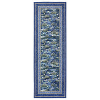 Garvee Blue Botanical Kitchen Runner Rug 2x6, Washable Non Slip Low Pile Indoor Carpet, Floral Nature Pond Rug for Hallway Entryway Bedroom Farmhouse Decor
