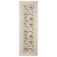 Garvee Beige Botanical Kitchen Runner Rug 2x6, Washable Non Slip Low Pile Indoor Carpet, Floral Nature Pond Rug for Hallway Entryway Bedroom Farmhouse Decor