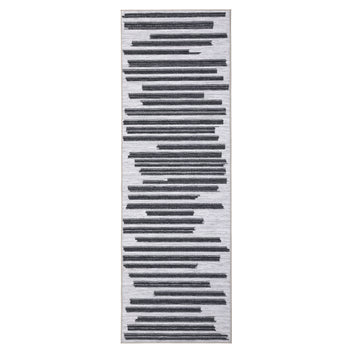 Garvee Runner Rug 2x6 Washable Living Room Rug Boho Rugs for Hallway Kitchen Bedroom Office Black and White Rug Modern Geometric Rug Neutral Rug Electic Line Pattren Rug Contemporary Stripe Rug