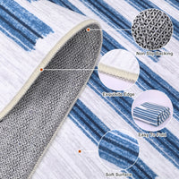 Garvee Runner Rug 2X6 Modern Stripe Rug Machine Washable Non Slip Low Pile Non Shedding Carpet for Kitchen Bedroom Living Room