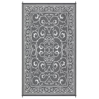 Garvee 9' x 12' Outdoor Patio Rug Waterproof Reversible Plastic Straw Lightweight Foldable Easy Clean Vintage Grey for Backyard Camping Beach