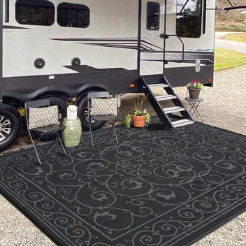 Garvee 9x12 Outdoor Rug Plastic Straw Waterproof Reversible Lightweight Foldable Patio Porch Backyard Camping