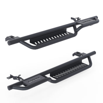 Garvee Running Boards with Two-Stair Design - All-Steel Bolt-On Side Steps, Compatible with 1997-2006 Jeep Wrangler TJ 2-Door, Black Powder-Coated Nerf Bars