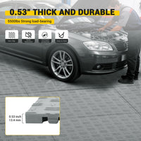 Garvee 100 Pack 12"X12" Interlocking Garage Floor Tiles,Double-Sided Non-Slip Flooring, Heavy Duty PVC Garage Flooring Tiles Covering for Basement, Workshop & Repair Shop, Gray