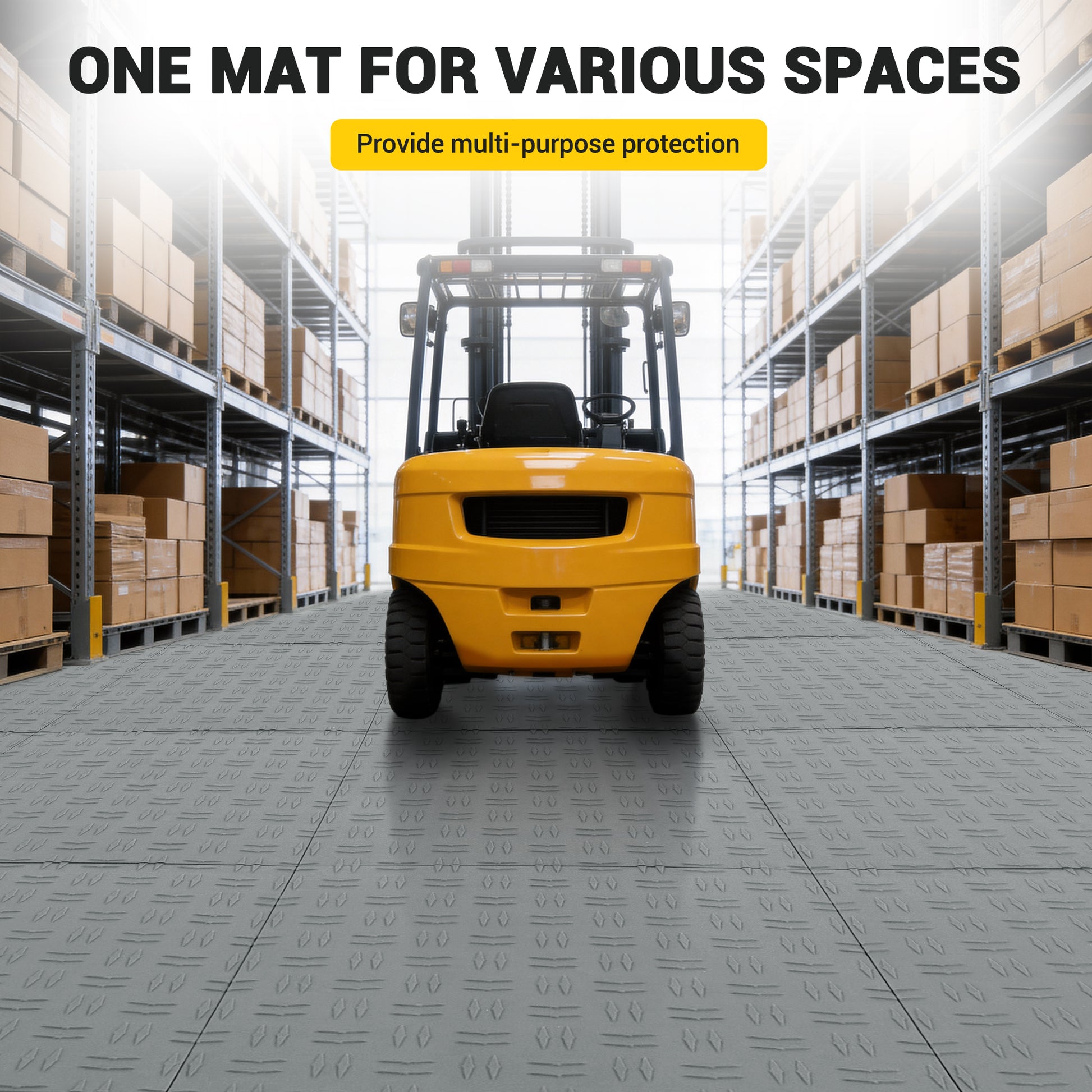 Garvee 100 Pack 12"X12" Interlocking Garage Floor Tiles,Double-Sided Non-Slip Flooring, Heavy Duty PVC Garage Flooring Tiles Covering for Basement, Workshop & Repair Shop, Gray