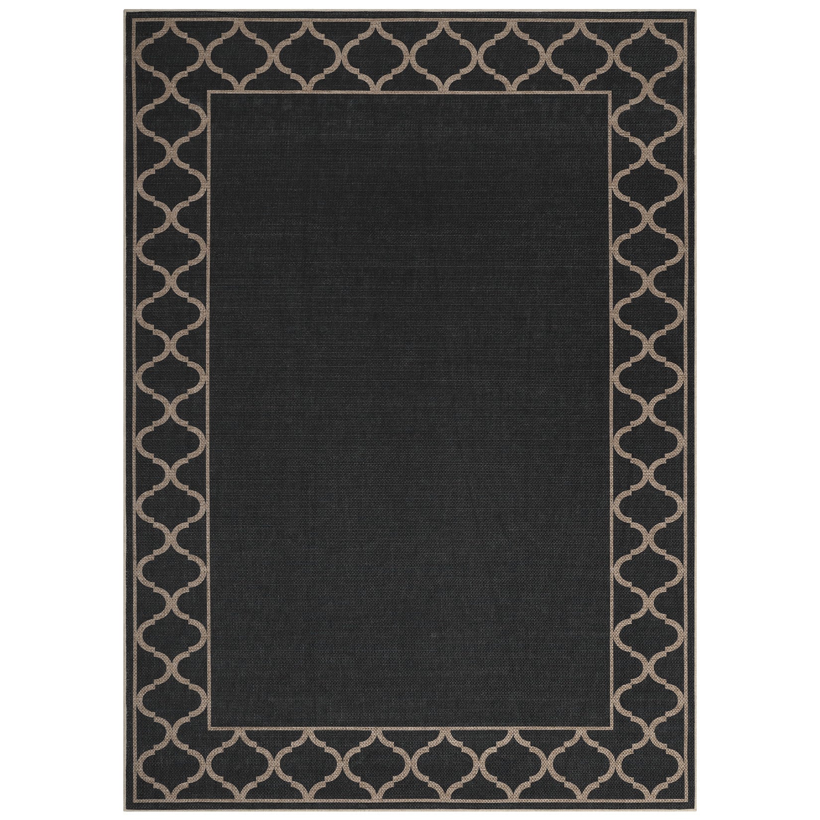 Garvee 5' x 7' Easy Jute Boho Geometric Area Rug, Washable Non-Slip Indoor Outdoor Faux Jute Rug for Living Room, Bedroom & Patio, Black Coffee