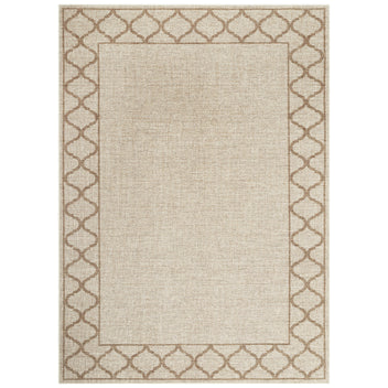 Garvee 5' x 7' Easy Jute Boho Geometric Area Rug, Washable Non-Slip Indoor Outdoor Faux Jute Rug for Living Room, Bedroom & Patio, Beige
