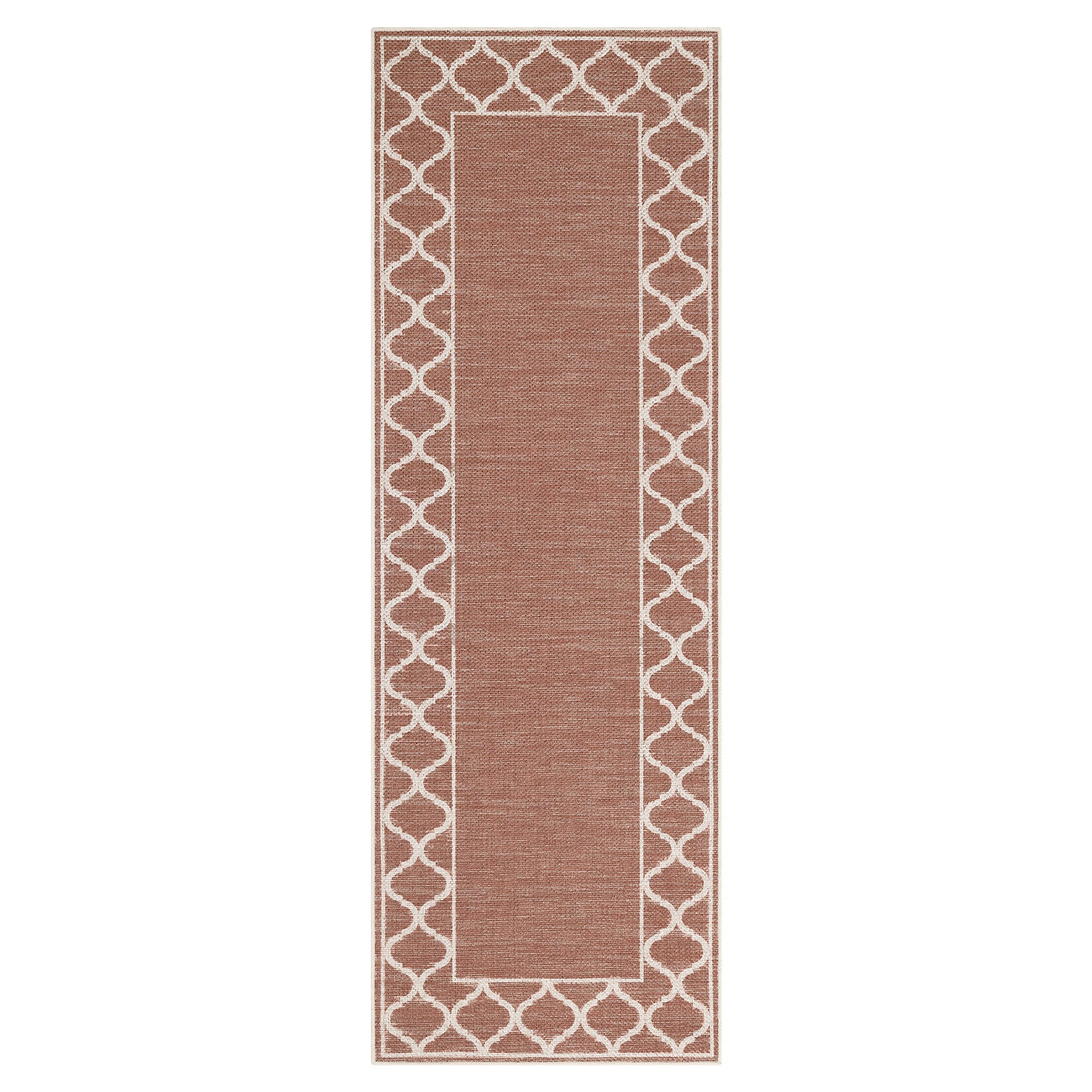 Garvee 2' x 6' Easy Jute Boho Geometric Runner Rug, Washable Non-Slip Indoor Outdoor Faux Jute Rug for Hallway, Kitchen, Patio & Entryway, Brick Red