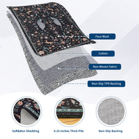 Garvee Living Room Rug 8x10 Washable Floral Non Slip Low Pile Soft Black for Bedroom Dining Room Office