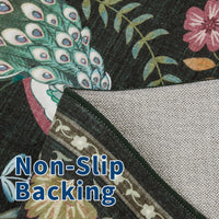 Garvee Large Washable Rug 9x12 Area Rugs Non Slip Rustic Floral Rug Green for Living Room Bedroom Dining Room Nursery Playroom Home Office