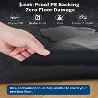 Garvee Garage Mats Oversize Garage Floor Paking Mat for Under Car, 7'4" × 17' Non-Slip Gray Garage Flooring Carpets, Absorbent Oil Garage Parking Mat, Waterproof Mats