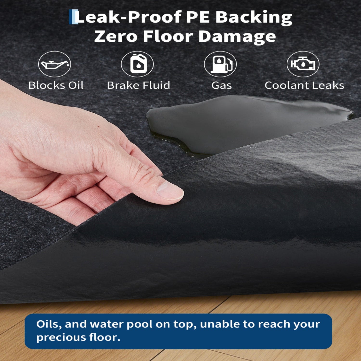 Garvee Garage Mats Oversize Garage Floor Paking Mat for Under Car, 8.8 x 22 Ft Non-Slip Gray Garage Flooring Carpets, Absorbent Oil Garage Parking Mat, Waterproof Mats