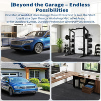 Garvee Garage Mats Oversize Garage Floor Paking Mat for Under Car, 7'4" × 20' Non-Slip Gray Garage Flooring Carpets, Absorbent Oil Garage Parking Mat, Waterproof Mats