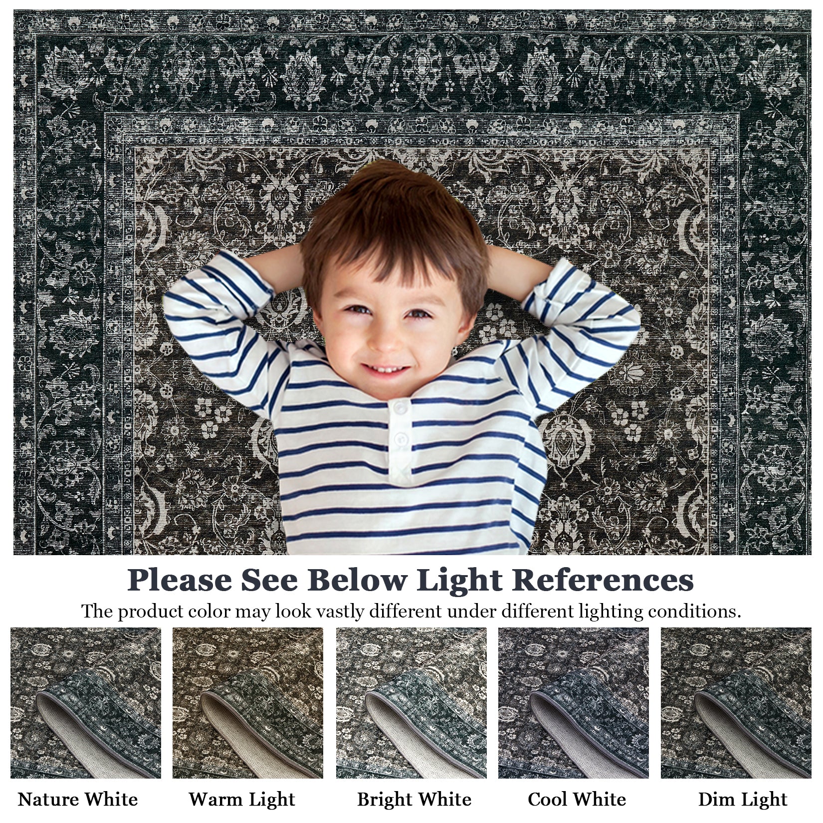Garvee 2x6 Vintage Persian Runner Rug, Non Slip Low Pile Soft Hallway Rug, Decorative Carpet Runner for Entryway, Bedroom & Kitchen, Dark Brown