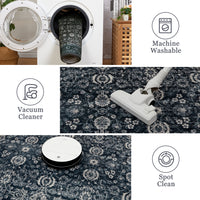 Garvee 2x6 Vintage Persian Runner Rug, Non Slip Low Pile Soft Hallway Rug, Decorative Carpet Runner for Entryway, Bedroom & Kitchen, Black/Beige
