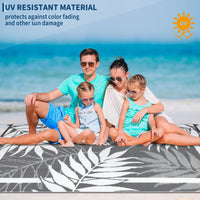 Garvee Outdoor Waterproof Reversible Rug – Modern Grey & White Plastic Patio Carpet, UV & Fade Resistant, Non-Slip, Easy Clean – For Garden, Deck, Porch, Backyard, Camping, 8x10ft