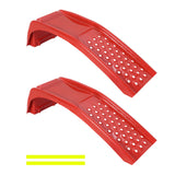 Garvee 8 Inch Lift Solid Steel Car Ramps, Heavy Duty Auto Truck Ramps for Oil Change and Car Repair, 2 Pack Red, 8000 LBS Capacity