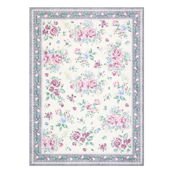 Garvee Floral Washable Rugs 9x12 Large Area Rugs Soft Non-Slip Vintage Bedroom Rug Grey
