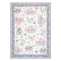 Garvee Floral Washable Rugs 9x12 Large Area Rugs Soft Non-Slip Vintage Bedroom Rug Grey