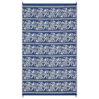 Garvee Waterproof Reversible Outdoor Rug - Boho Leaf Design - Mark & UV Resistant Plastic Mat with 4 Stakes & Storage Bag, Collapsible, Lightweight Patio Carpet for Camping, RV, Picnic, Balcony, Deck -  9x12ft, Navy Blue/White