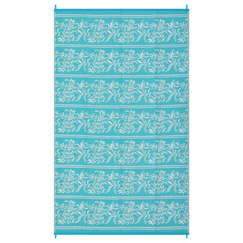Garvee Outdoor Rug 9x18 Waterproof Reversible Boho Leaf Pattern Soft Plastic Straw Lightweight Portable for Patio RV Camping Picnic Deck
