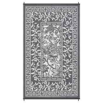 Garvee Reversible Outdoor Rug 10x20ft, Grey/White - Waterproof Plastic Straw Patio Mat, UV & mark Resistant, Easy Clean, Portable Carpet for Garden, Camping, Backyard