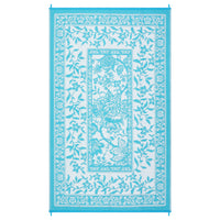 Garvee Reversible Outdoor Rug 8x10ft, Blue/White - Waterproof & UV Resistant Plastic Straw Mat, Easy Clean, Portable Carpet for Patio, Garden, Camping, Beach