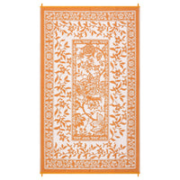 Garvee Reversible Outdoor Rug 8x10ft, Orange/White - Waterproof UV Resistant Plastic Straw Mat, Easy Clean, Portable Patio Carpet for Garden, Backyard, Camping, Beach