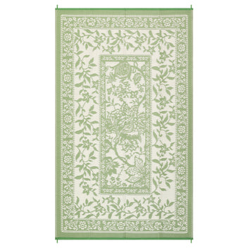 Garvee Reversible Outdoor Rug 8x10ft, Gray Green/Ivory White - Waterproof & UV Resistant Plastic Mat, Washable, Easy Clean, Portable Patio Carpet for Garden, Camping, Picnic, Backyard