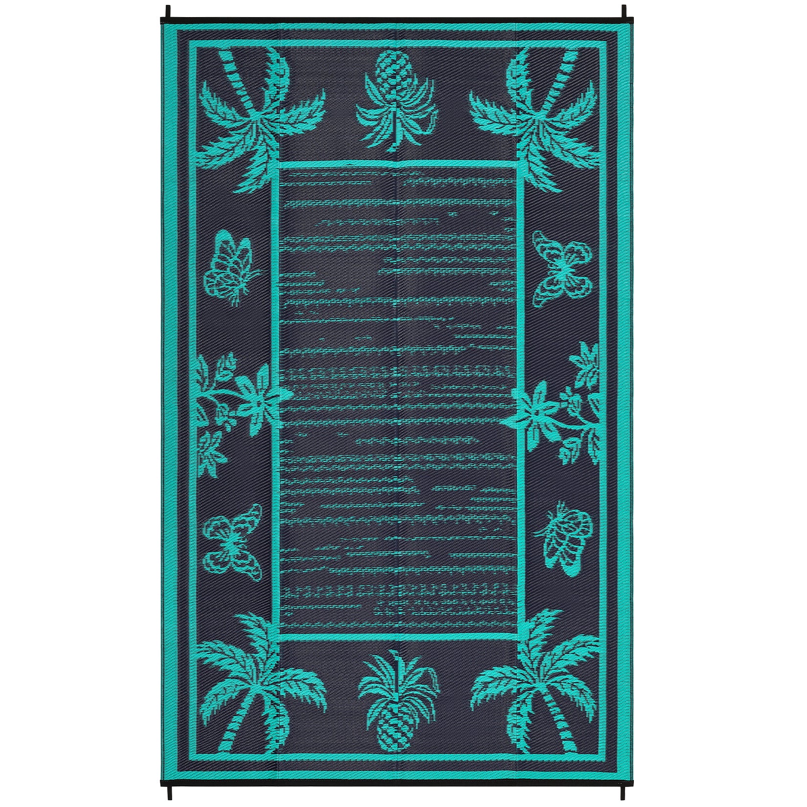 Garvee Outdoor Rug 9x12 Waterproof Reversible Plastic Straw Tropical Leaf Design UV-Resistant Patio Deck Camping Mat