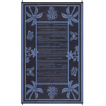 Garvee Outdoor Rug 8x10 Waterproof Reversible Plastic Straw Tropical Leaf UV-Resistant Patio Deck Camping Mat