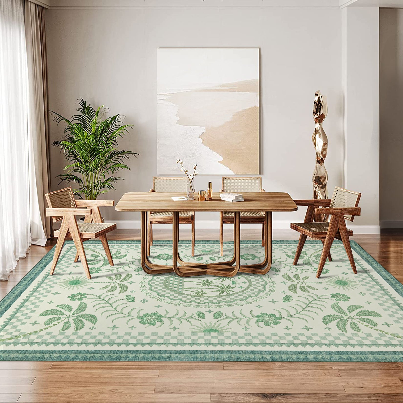 Garvee Premium Animal & Floral Area Rug – Kids & Living Room Friendly, Soft Woven Carpet, 5x7 ft