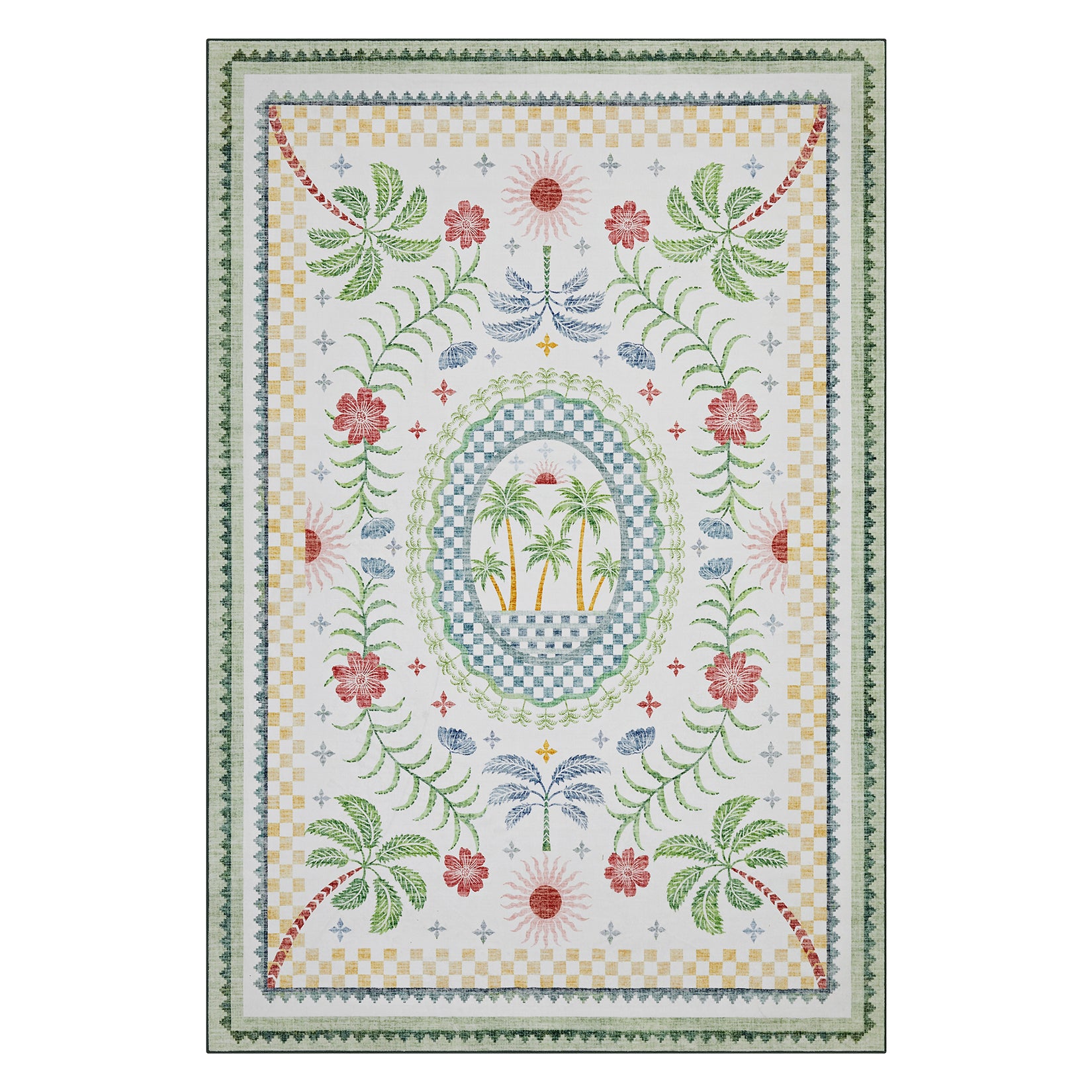 Garvee Premium Animal & Floral Area Rug – Kids & Living Room Friendly, Soft Woven Carpet, 5x7 ft