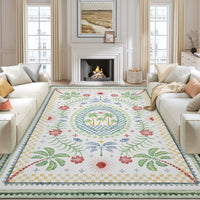 Garvee Premium Animal & Floral Area Rug – Kids & Living Room Friendly, Soft Woven Carpet, 5x7 ft