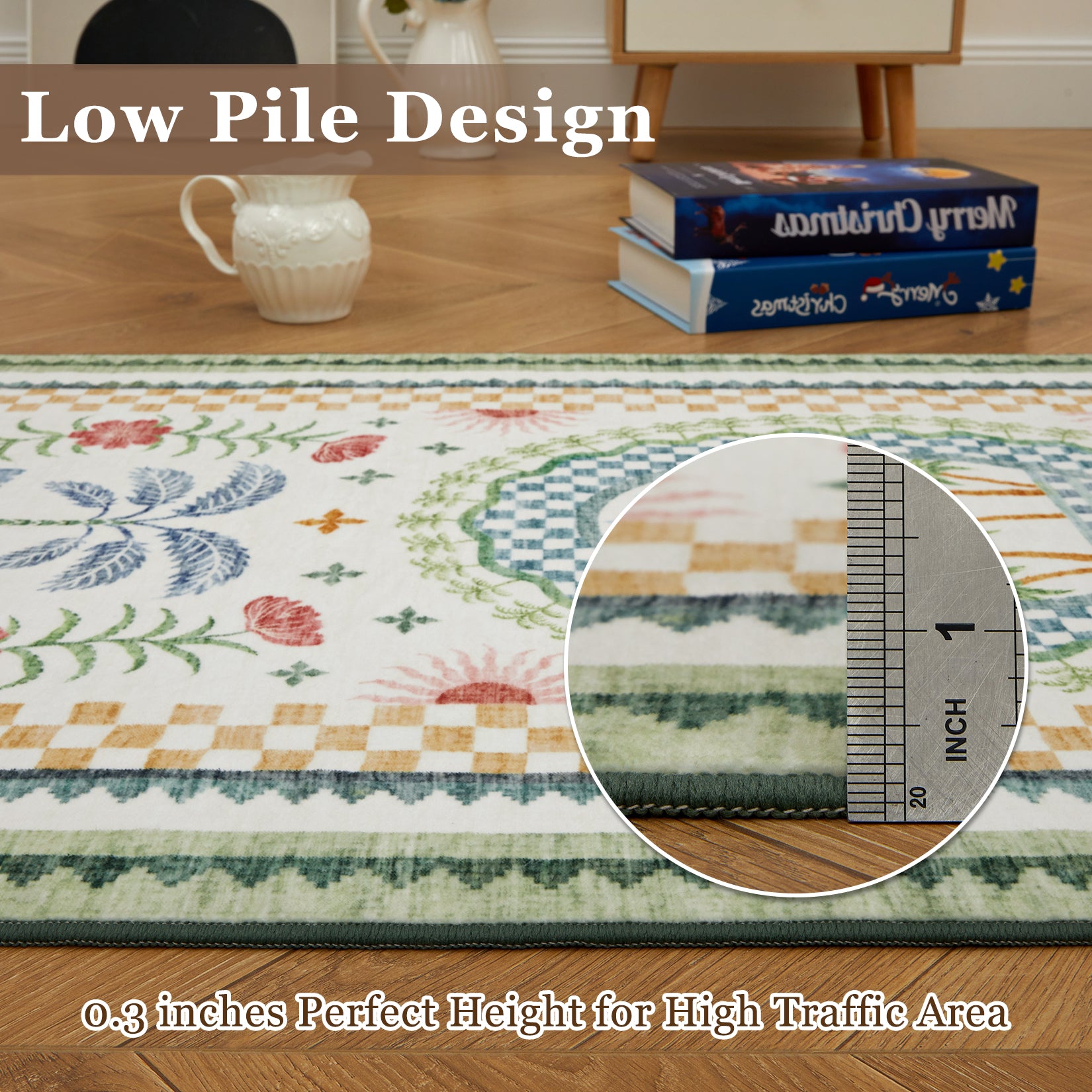Garvee Premium Animal & Floral Area Rug – Kids & Living Room Friendly, Soft Woven Carpet, 5x7 ft