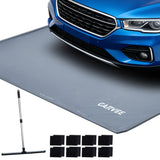 Garvee 8.6' × 22' Garage Floor Mat, Waterproof Containment Mat with 1.2" Raised Edge, Heavy-Duty 1000D PVC Non-Slip Car Mat for Snow, Rain & Mud, Includes Squeegee & Fasteners, Gray - Gray