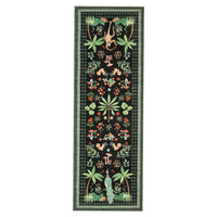Garvee Tropical Jungle Runner Rug 2x6, Washable Non Slip Kitchen Hallway Rug, Botanical Animal Print Low Pile Carpet for Entryway Laundry Bathroom, Black