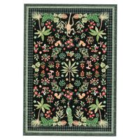 Garvee Jungle Animal Rug 5x7 Washable Non Slip Low Pile Botanical Area Rug for Living Room Nursery Playroom Black