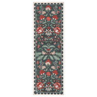 Garvee Washable 2x6 Runner Rug Vintage Floral Botanical Rug Non Slip Soft Low Pile Indoor Carpet for Hallway Kitchen Entryway, Gray Green