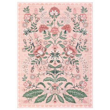 Garvee Large Area Rug Vintage Floral Washable Rugs for Living Room Bedroom 9x12 Pink