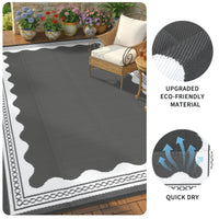 Garvee Outdoor Rug 10x20 Waterproof Reversible Plastic Straw Quick-Dry Stain-Resistant Lightweight Camping Picnic Patio Balcony