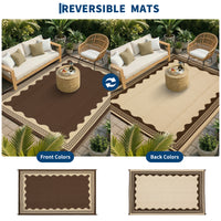 Garvee Outdoor Rug 8x10 Reversible Waterproof Plastic Straw Quick-Dry Stain-Resistant Brown Patio Camping Picnic
